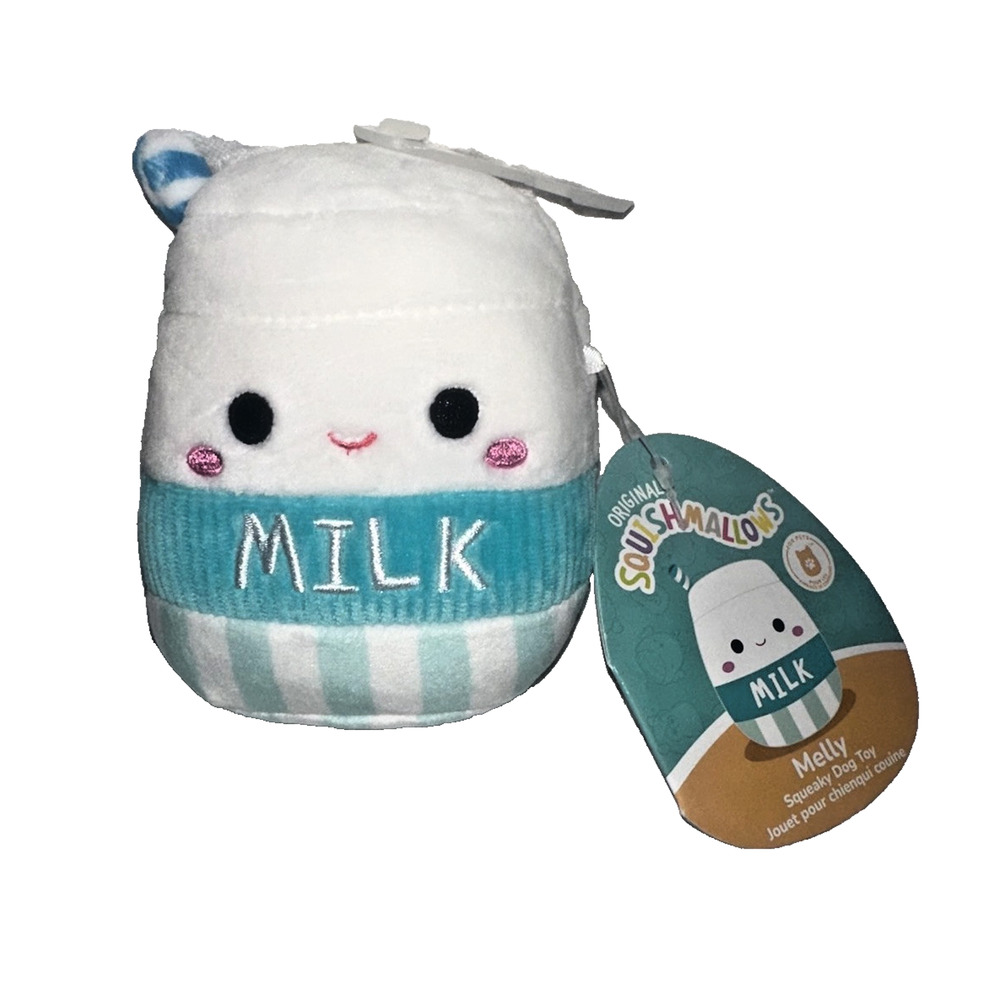 SQUISHMALLOW 5" Plush Stuffed Squeaky Dog Toy ~ MELLY THE MILK